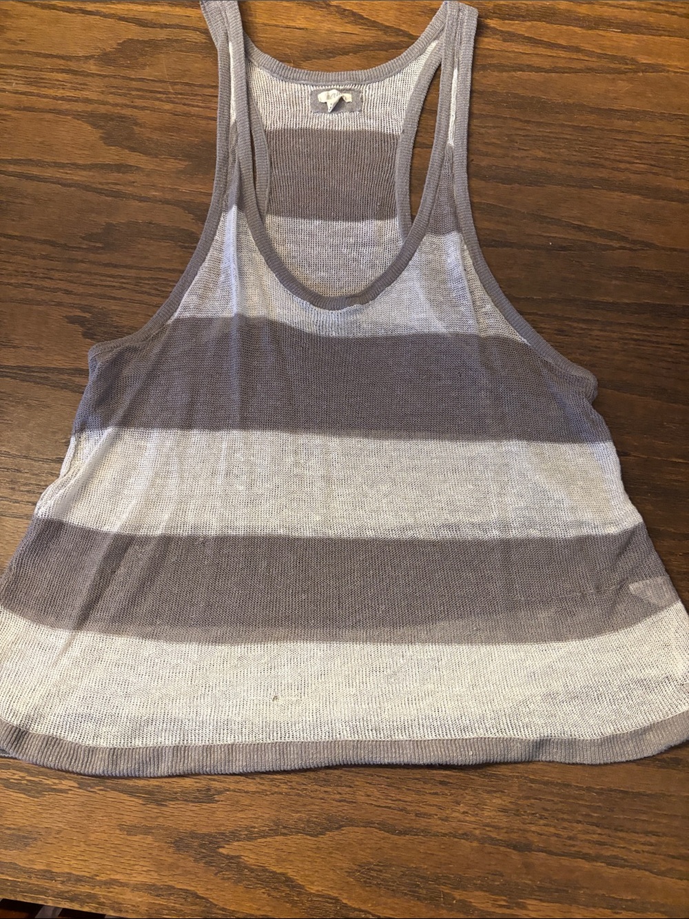 Aerie Light Gray Striped Racerback Tank - Women